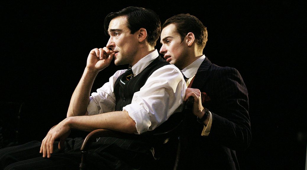 Blake Ritson and Alex Waldmann in Rope at the Almeida Theatre credit John Haynes