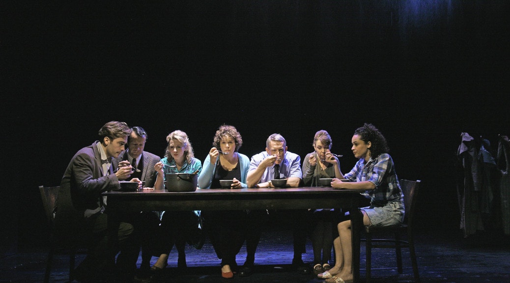 The cast of "When the Rain Stops Falling at the Almeida Theatre". Photo John Haynes