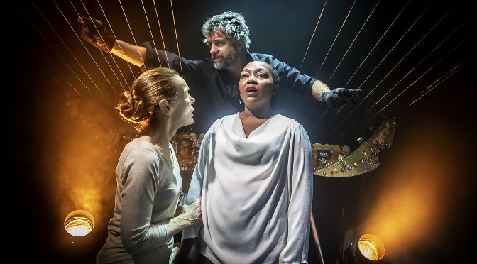 Alice Krige William Close and the Earth Harp Nobuhle Mngcwengi in 'Persona'. Photo by Pamela Raith