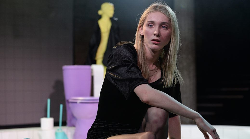 Reece Lyons in 'Overflow' at the Bush Theatre