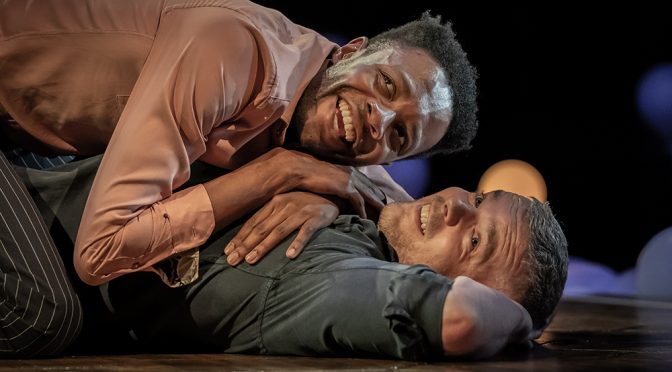 Omari Douglas and Russell Tovey in Constellations at the Vaudeville Theatre