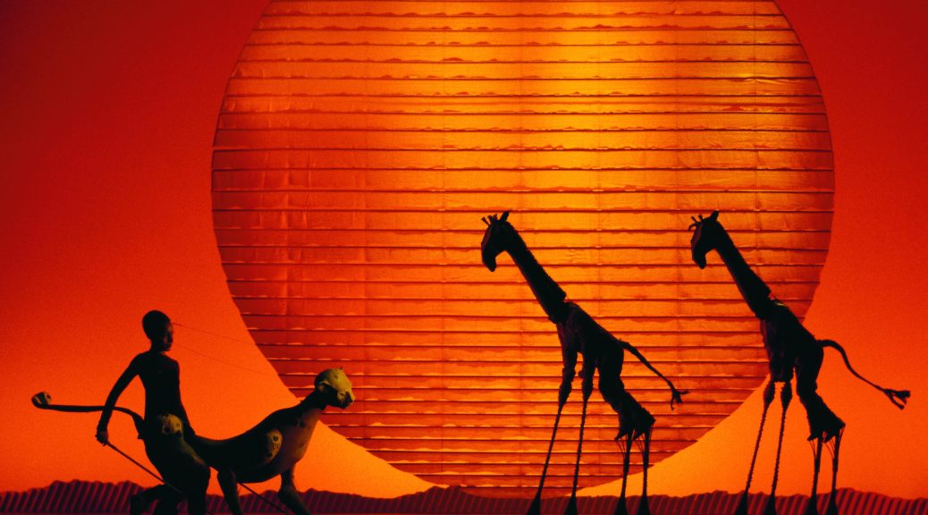 a scene from "The Lion King" at the Lyceum Theatre, London. Photo by Catherine Ashmore