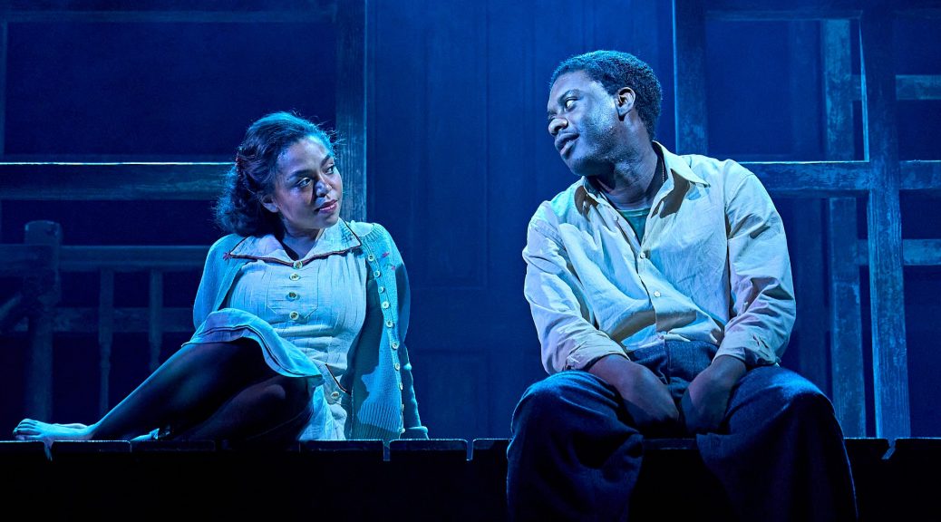 Rita Bernard-Shaw and Samuel Adewunmi in TROUBLE IN BUTETOWN - Donmar Warehouse - photo by Manuel Harlan