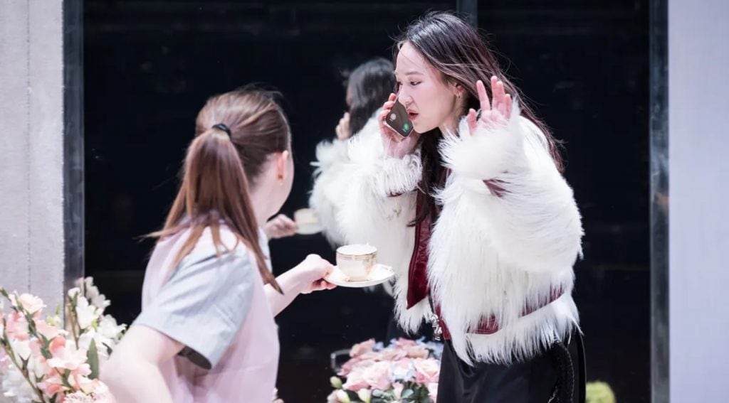 Yerin Ha as Madame in The Maids at the Donmar Warehouse