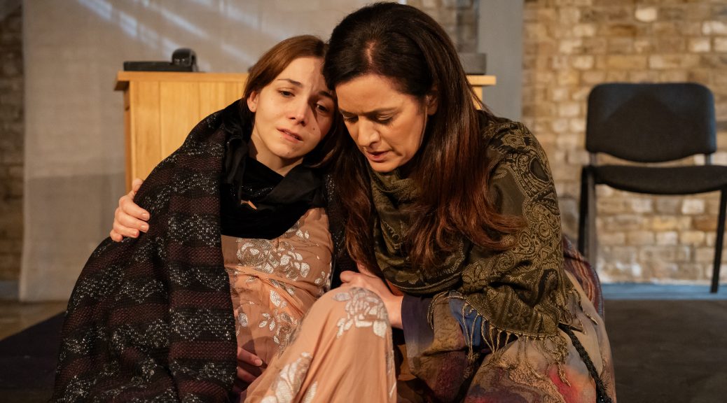 A production photograph from 'Safe Haven' at the Arcola Theatre